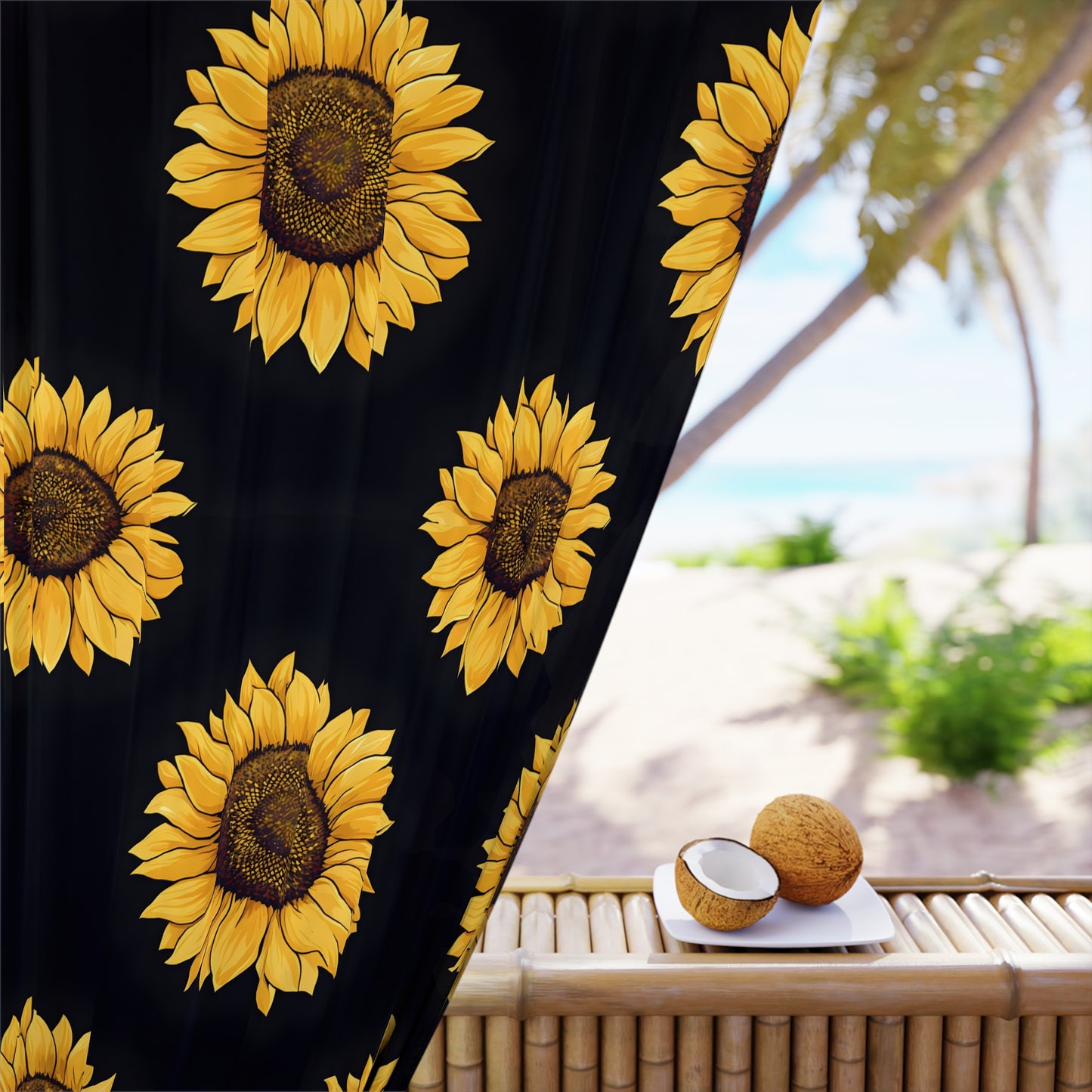 Sunflower Window Curtains, Cheerful Home Decor, Floral Blackout Drapes - Summer Vibes, Living Room Accent, Gift for Plant Lovers