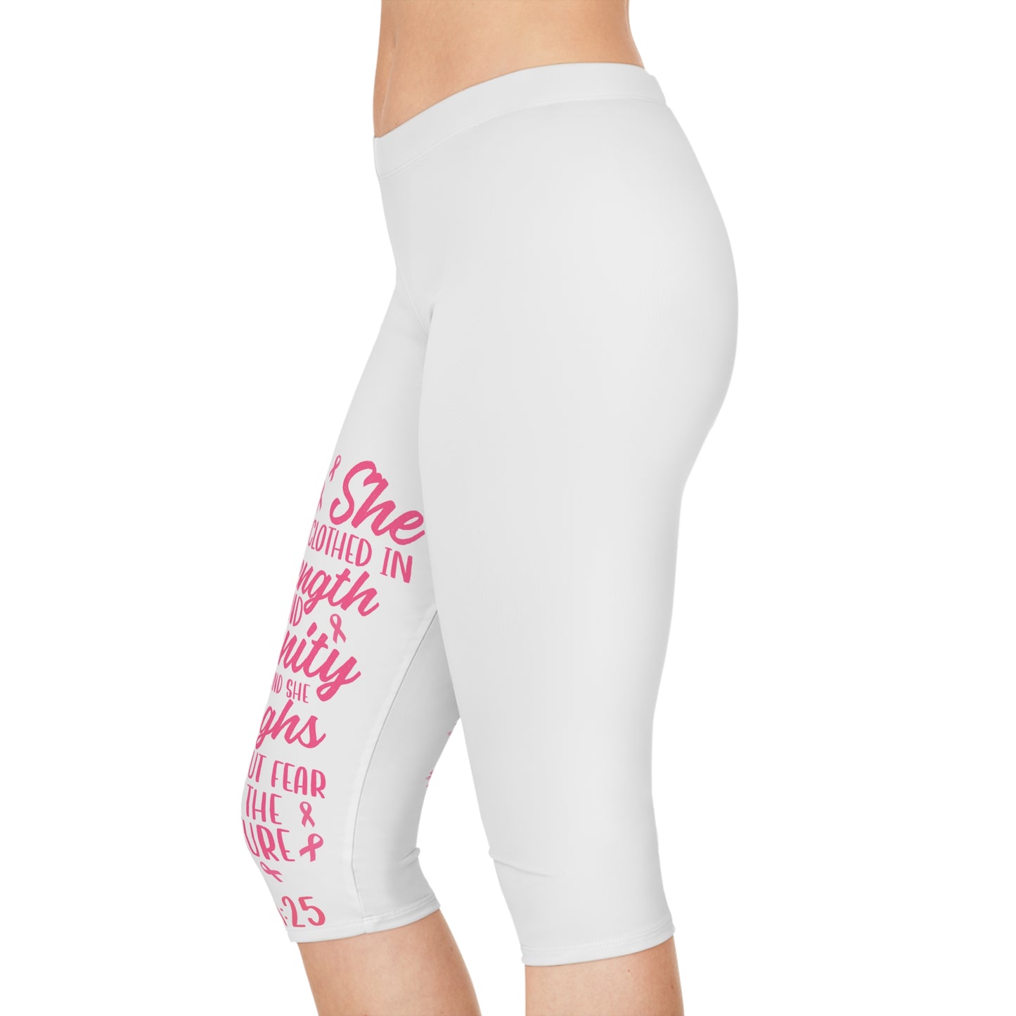 Inspirational Women’s Capri Leggings - Strength & Dignity Design