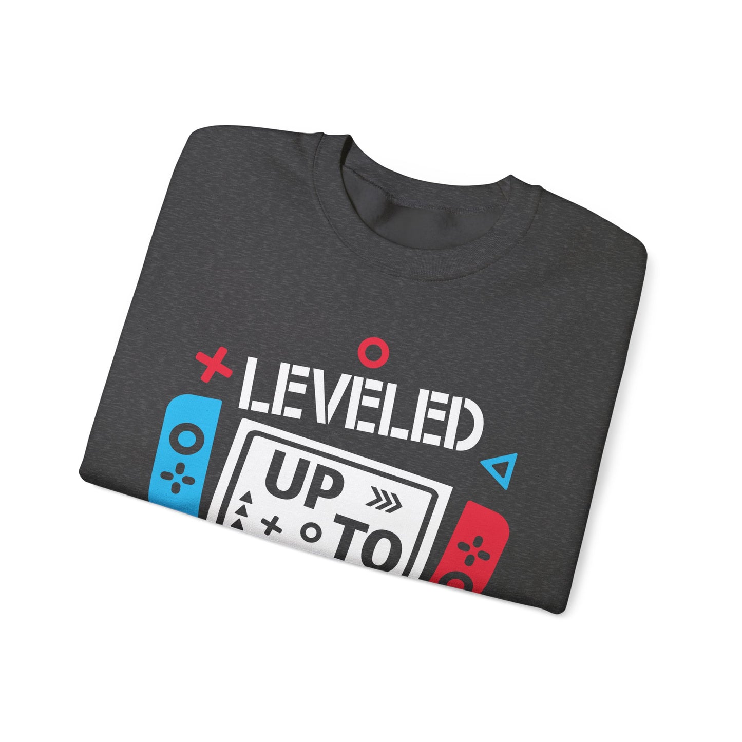 Leveled Up to Dad Sweatshirt - Unisex Gaming Crewneck for Fathers