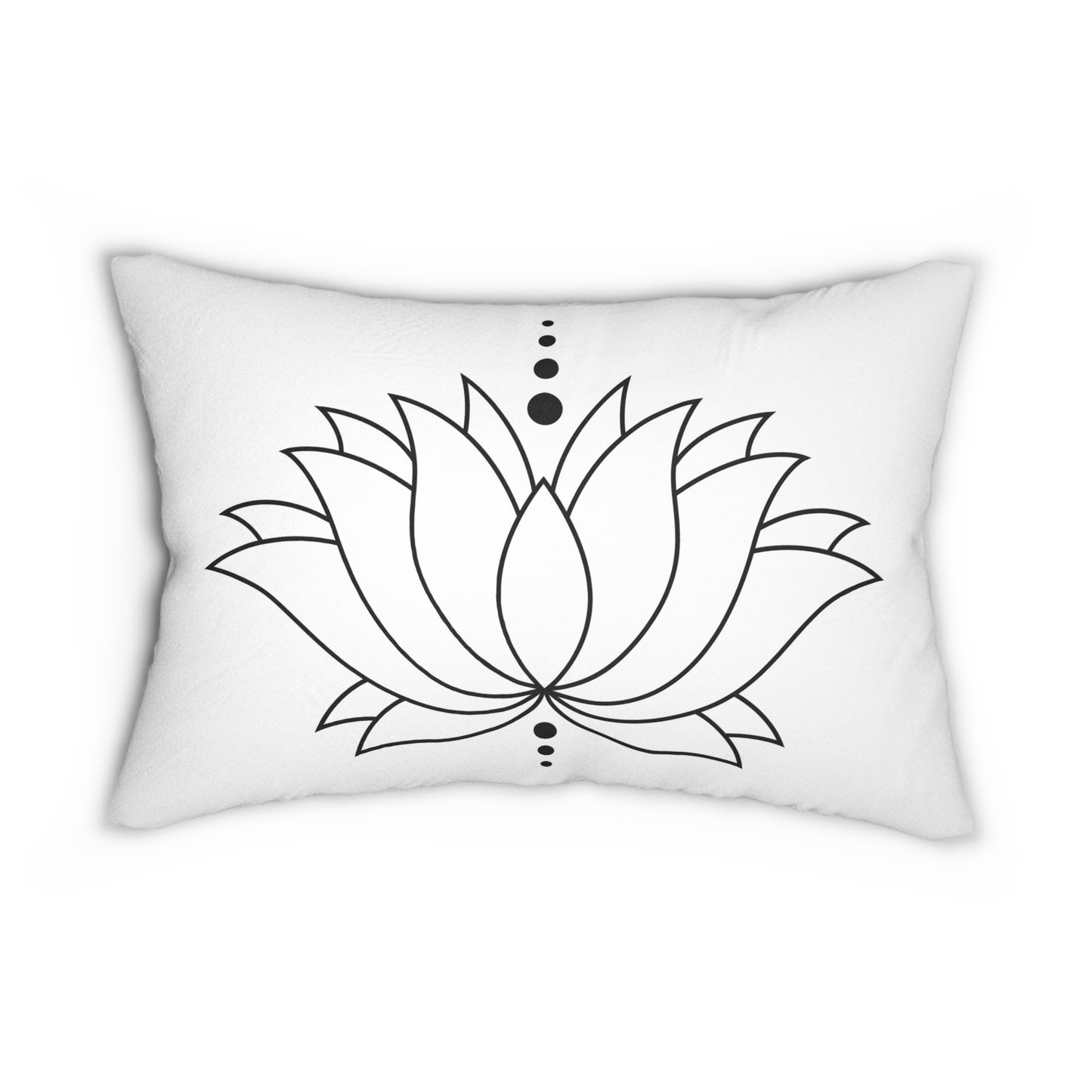 Lotus Flower Lumbar Pillow, Boho Home Decor, Meditation Cushion, Gift for Yoga Lovers, Minimalist Accent Pillow, Relaxing Home Accent