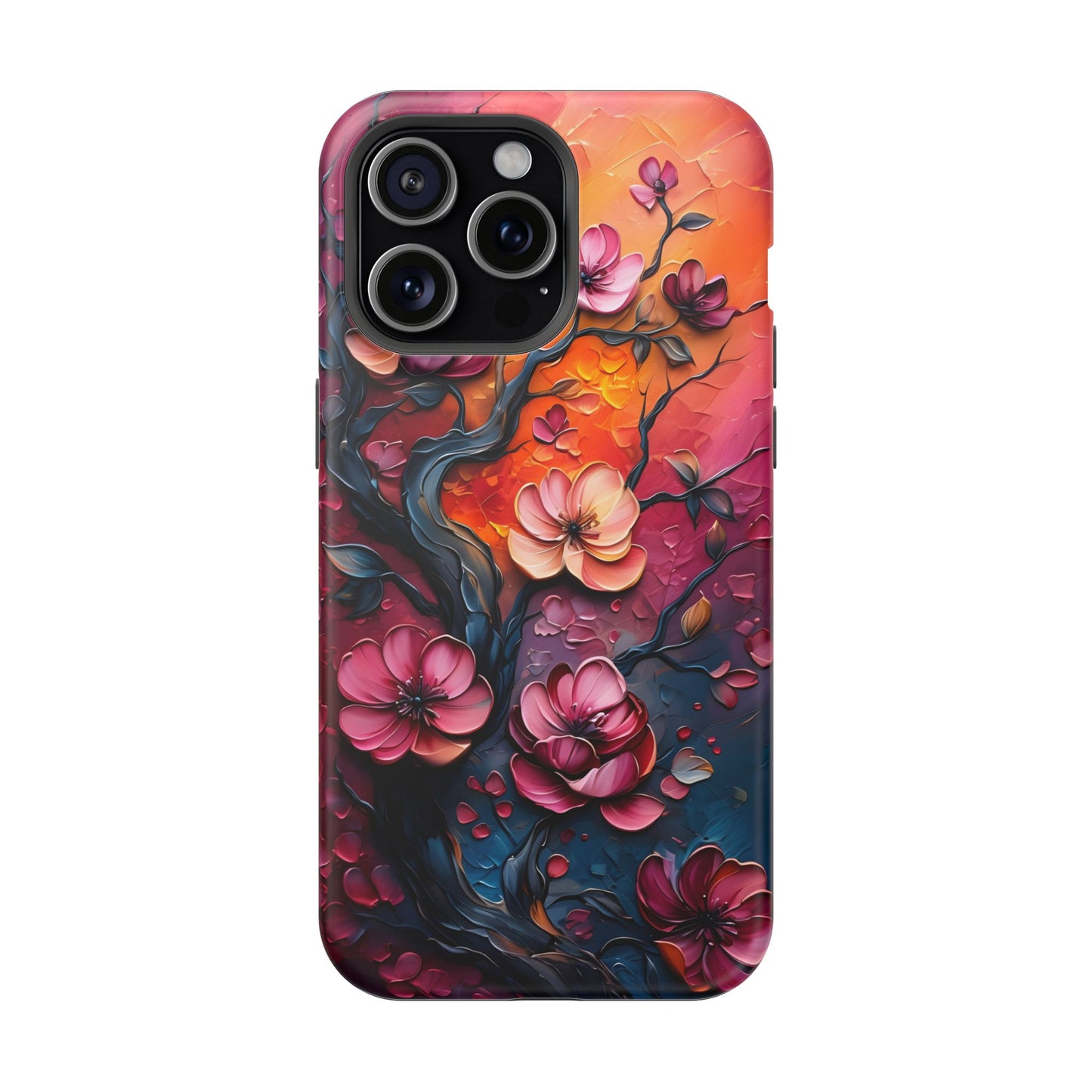 Floral Magnetic Tough Case - Colorful Flower Design Phone Cover, Gift for Her, Smartphone Accessories, Nature Lover, Unique