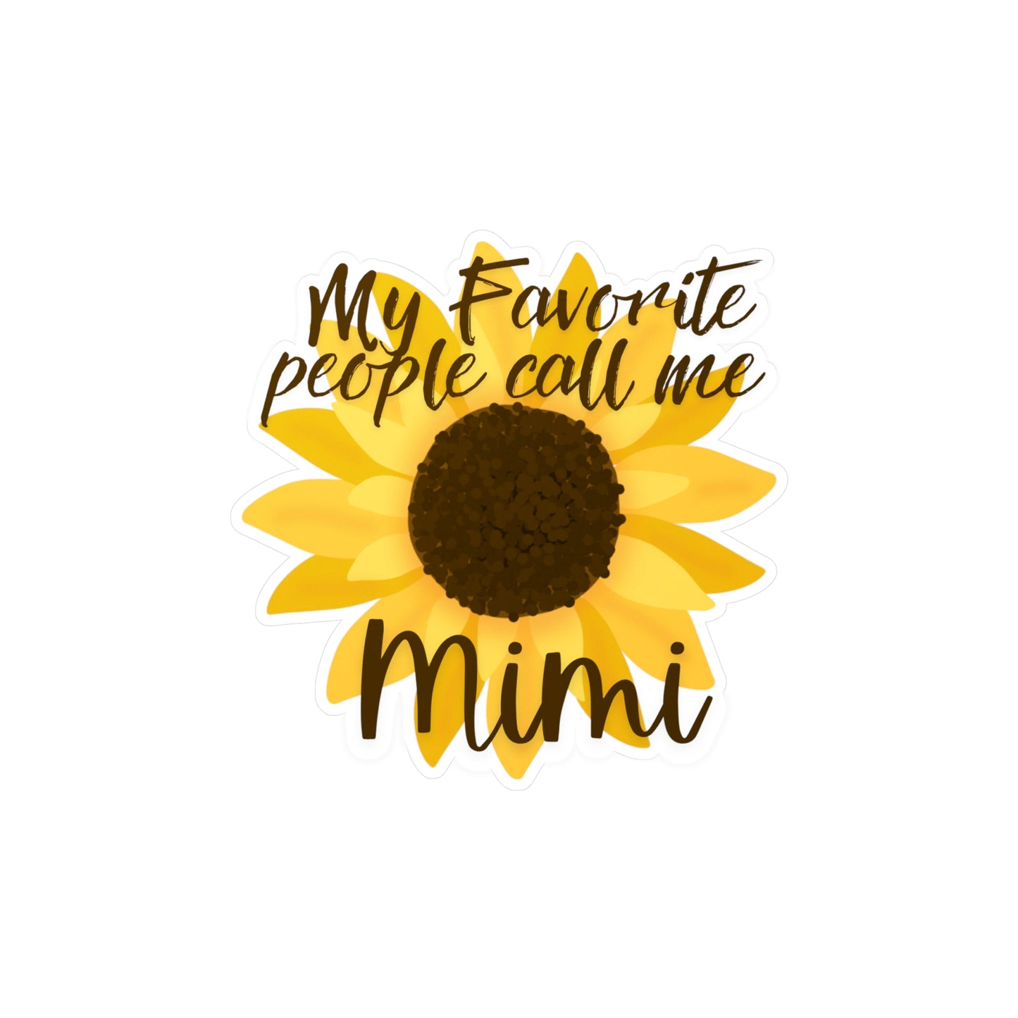 My Favorite People Call Me Mimi Vinyl Decal - Flower Design for Home Decor and Gifts