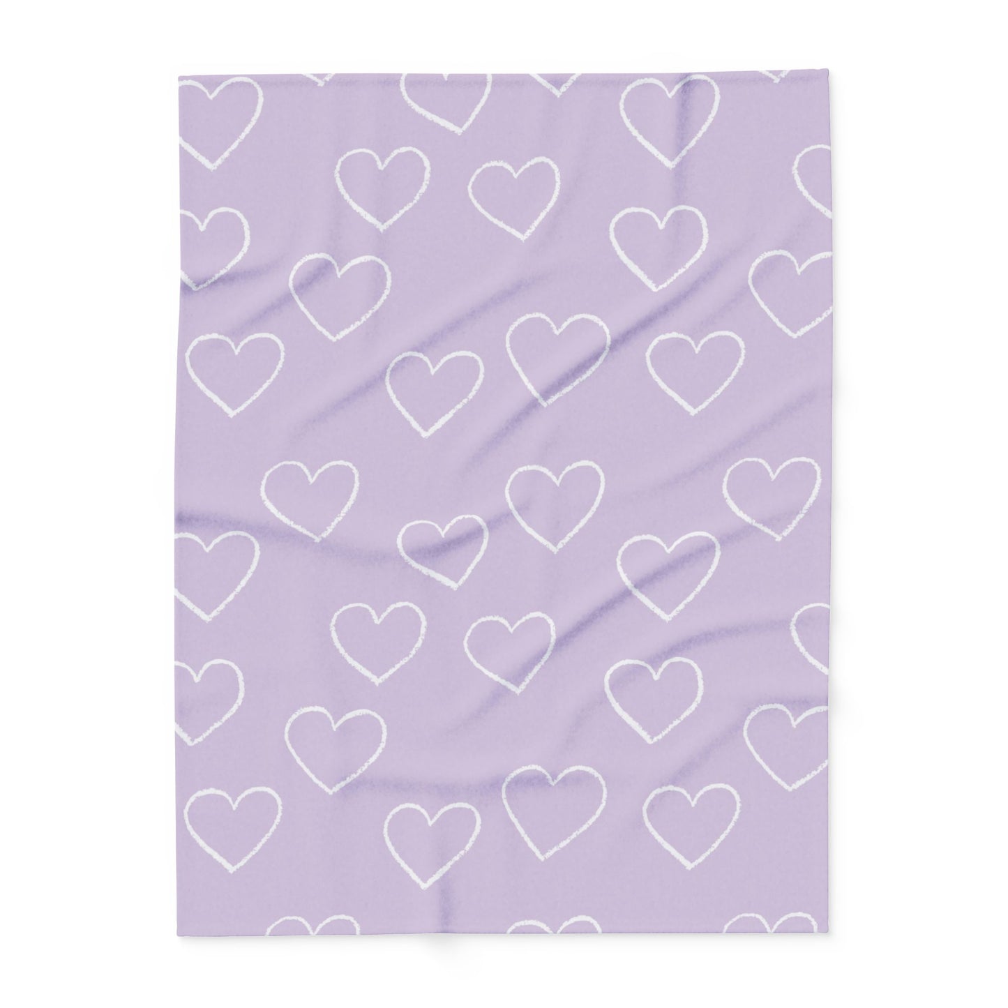 Sweetheart Purple Fleece Blanket, Cozy Throw for Love, Heart Patterned Decor, Gift for Her, Valentines Day, Home Comfort