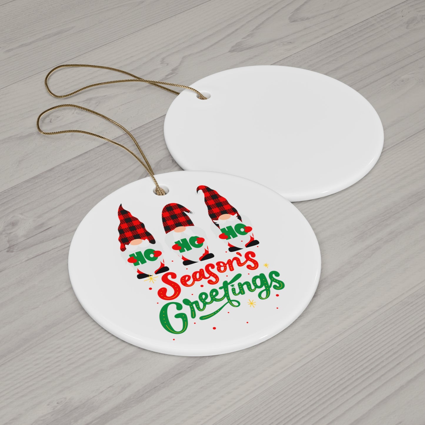 Festive Ceramic Ornaments, Holiday Decorations, Seasonal Gifts, Personalized Tree Ornaments, Gnome Decor, Christmas Charm