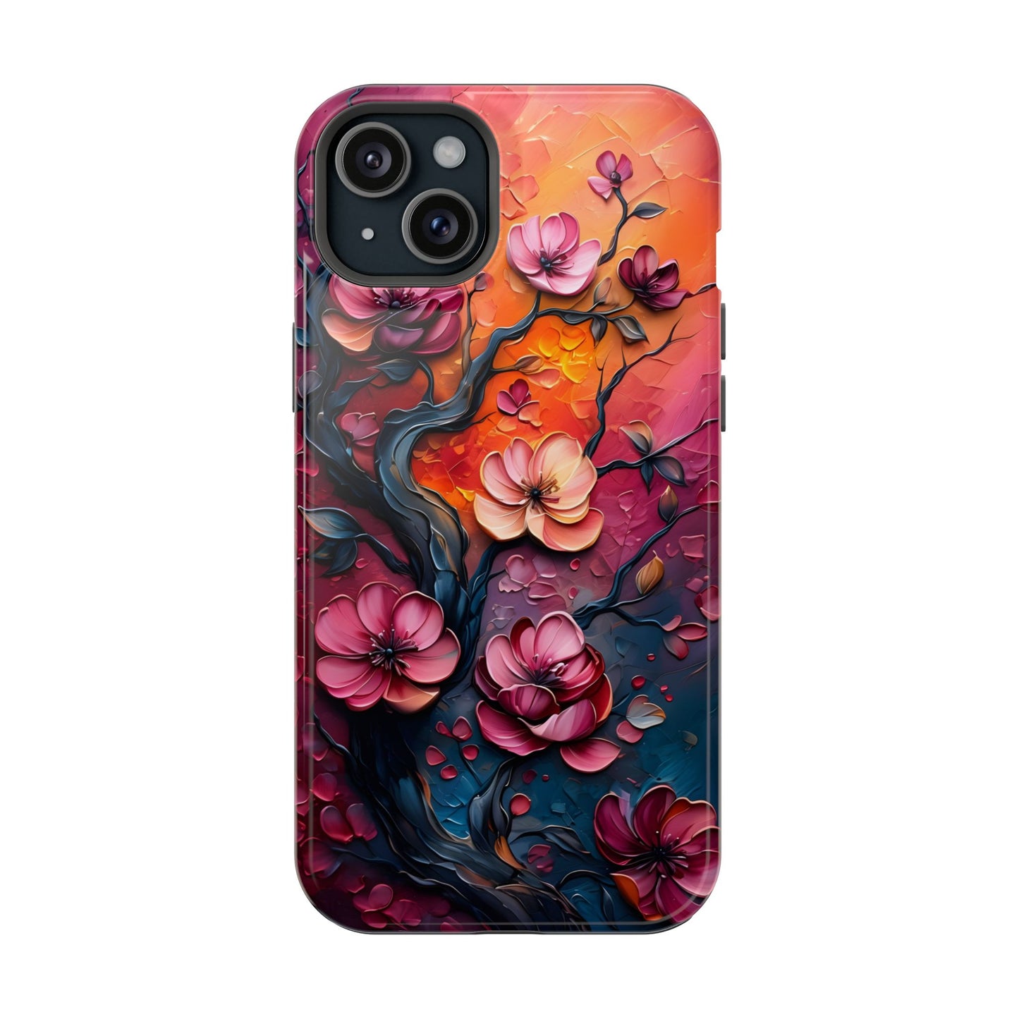 Floral Magnetic Tough Case - Colorful Flower Design Phone Cover, Gift for Her, Smartphone Accessories, Nature Lover, Unique