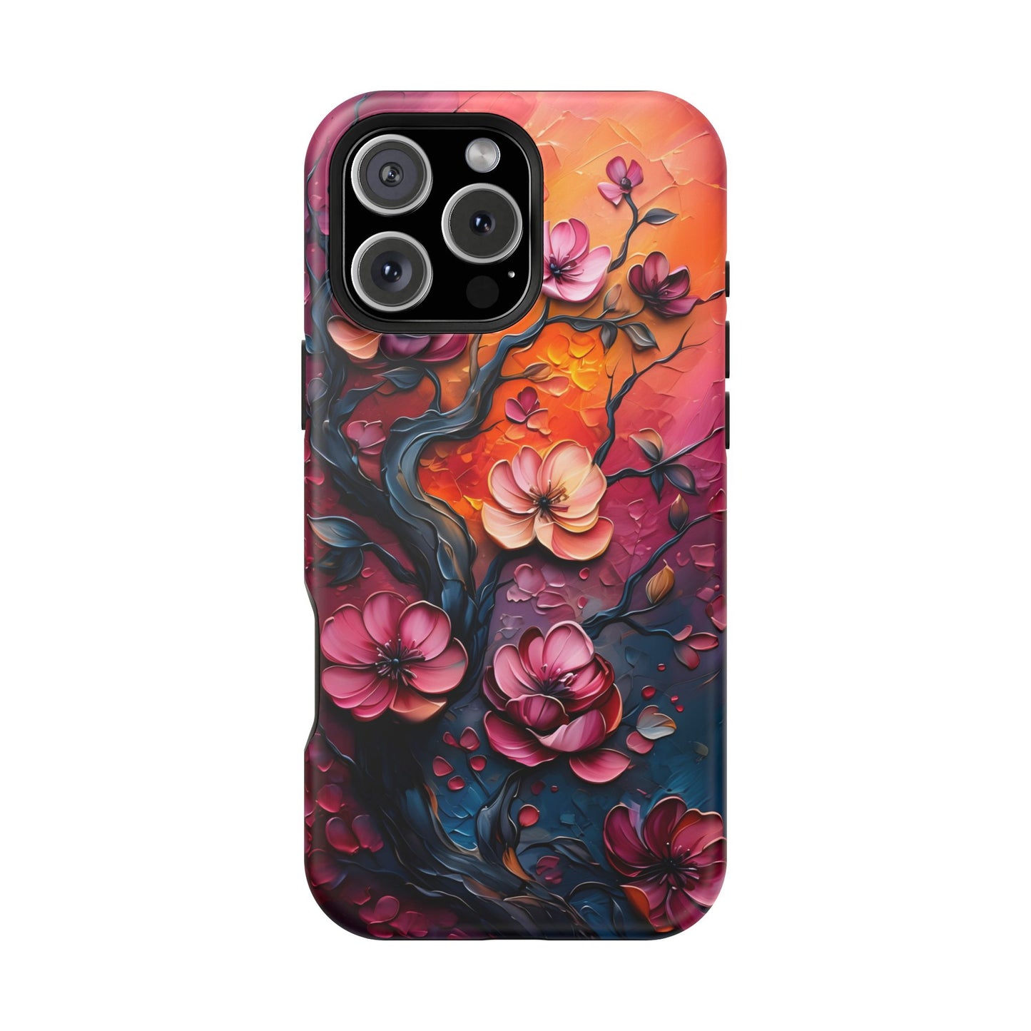 Floral Magnetic Tough Case - Colorful Flower Design Phone Cover, Gift for Her, Smartphone Accessories, Nature Lover, Unique